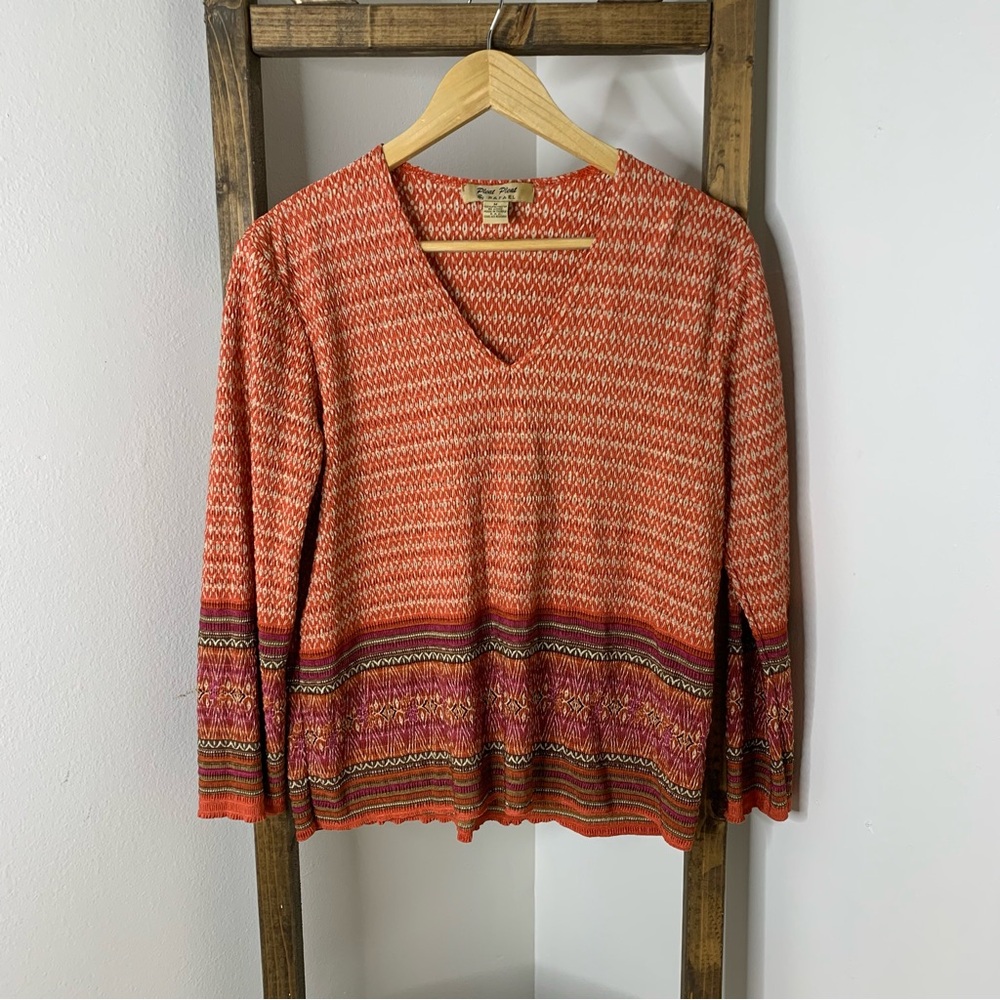 Pleat Pleat by Rafael Patterned Blouse Size M